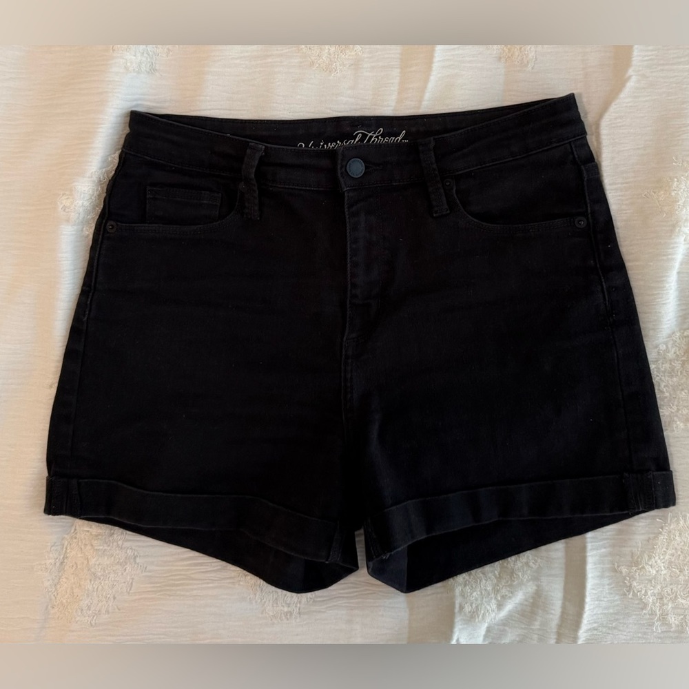 Universal Thread Black Rolled Denim Shorts